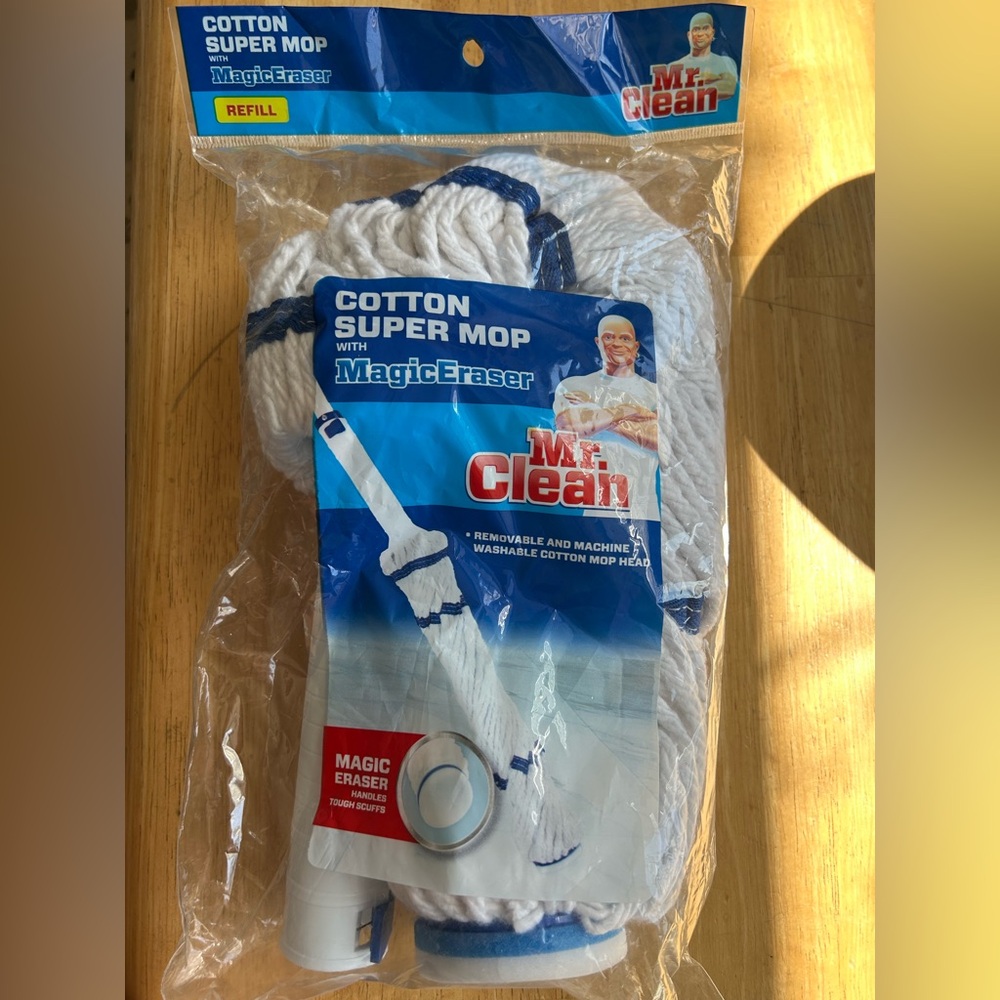 Mr. clean cotton, super mop with magic eraser refill mop head